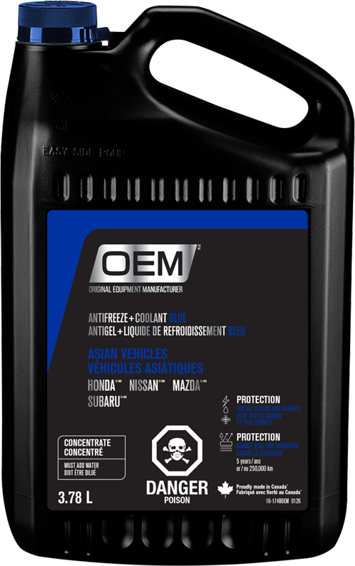 Antigel + liquide de refroidissement bleu  pour véhicules de fabrication asiatique