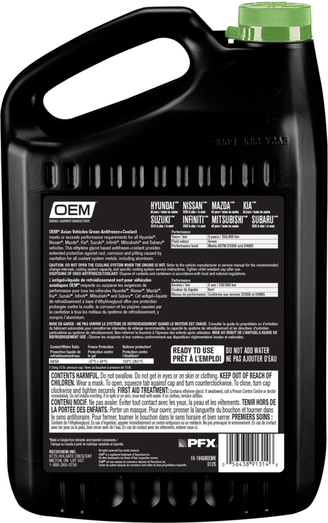 Antifreeze + Coolant Green  Asian Vehicles