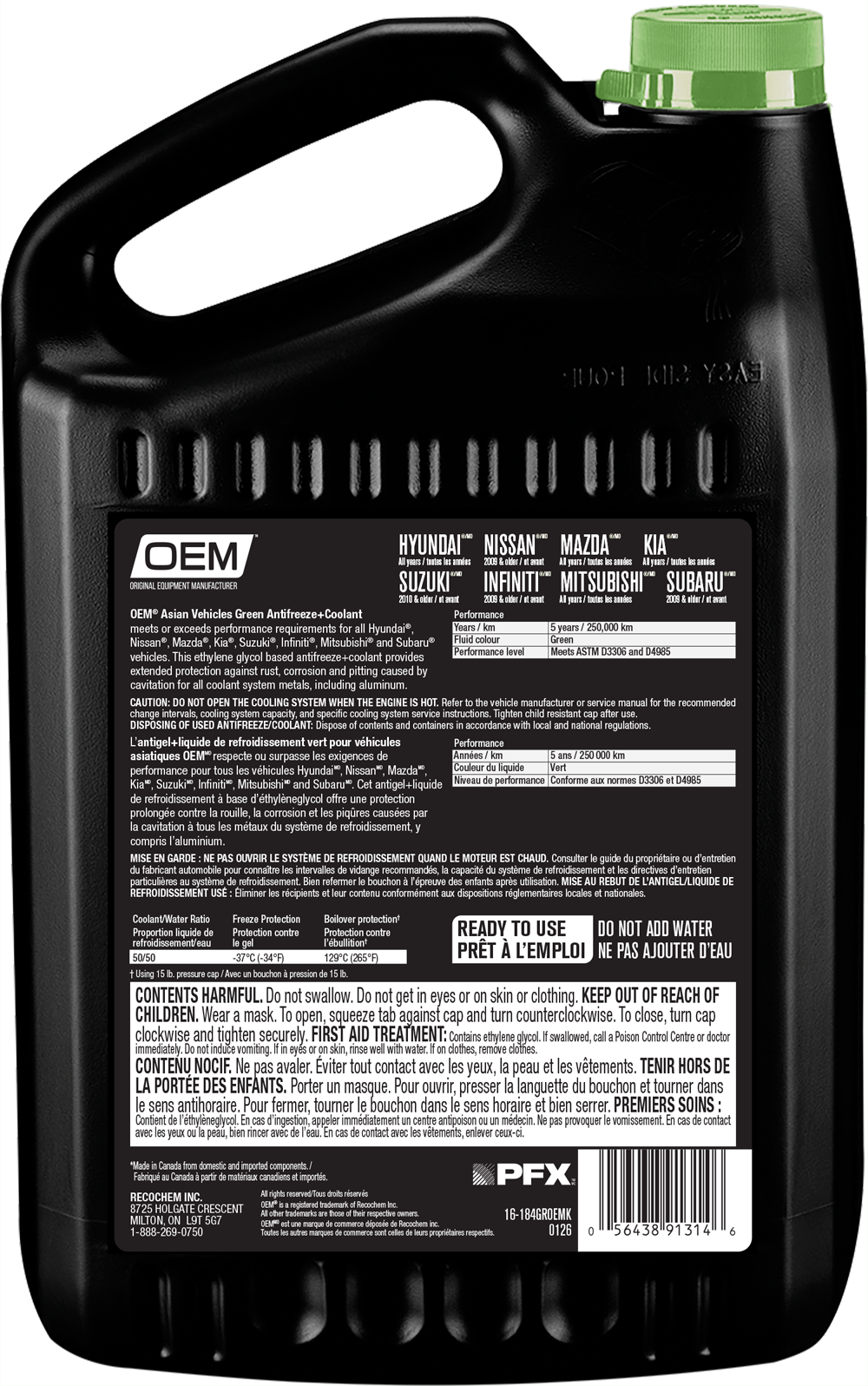 Antifreeze + Coolant Green  Asian Vehicles