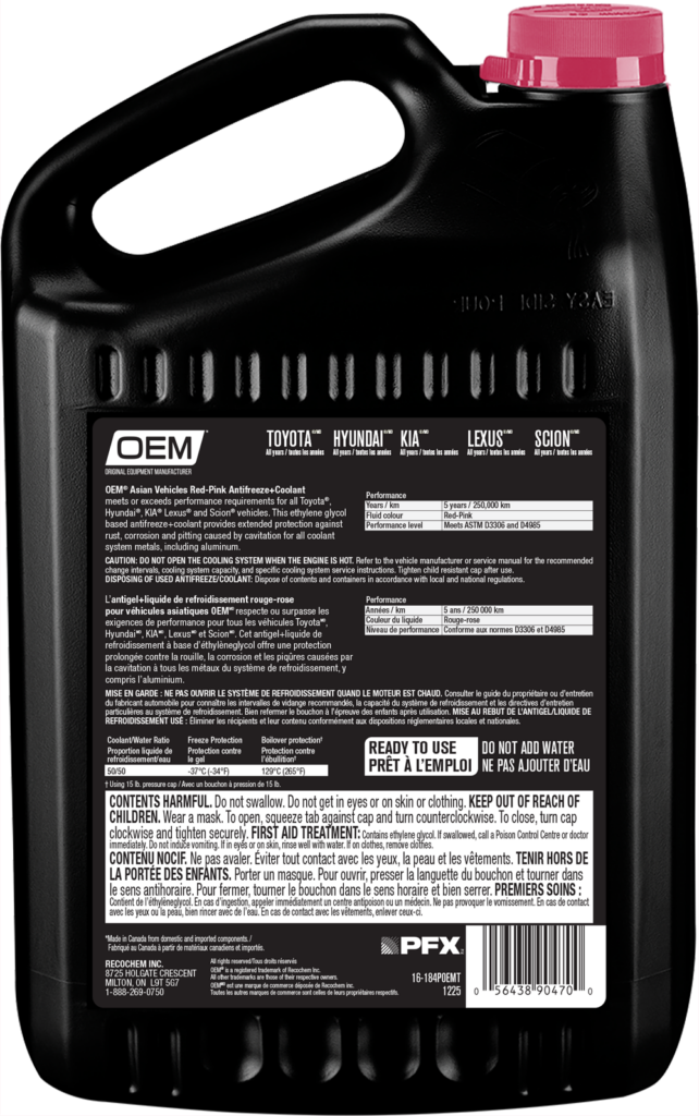 Antifreeze + Coolant PINK  Asian Vehicles