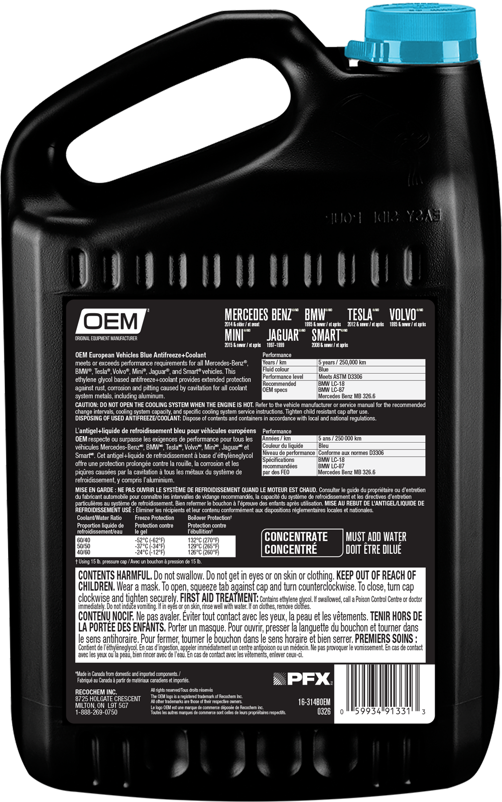 Antifreeze + Coolant Blue  European Vehicles