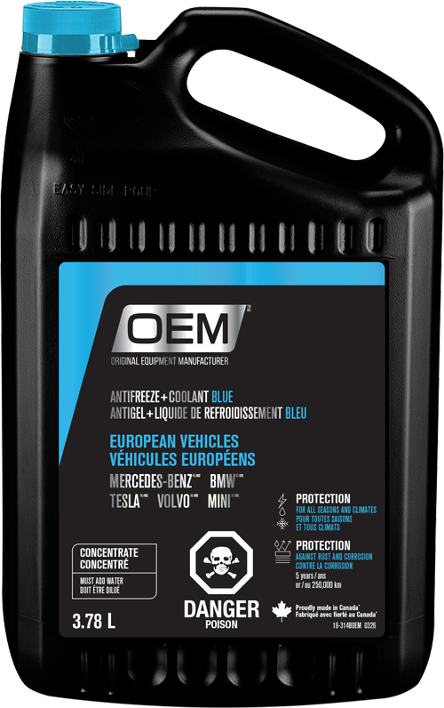 Antigel + liquide de refroidissement bleu  pour véhicules de fabrication européenne