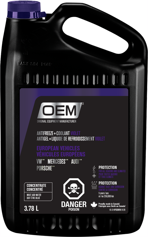Antigel + liquide de refroidissement violet  pour véhicules de fabrication européenne
