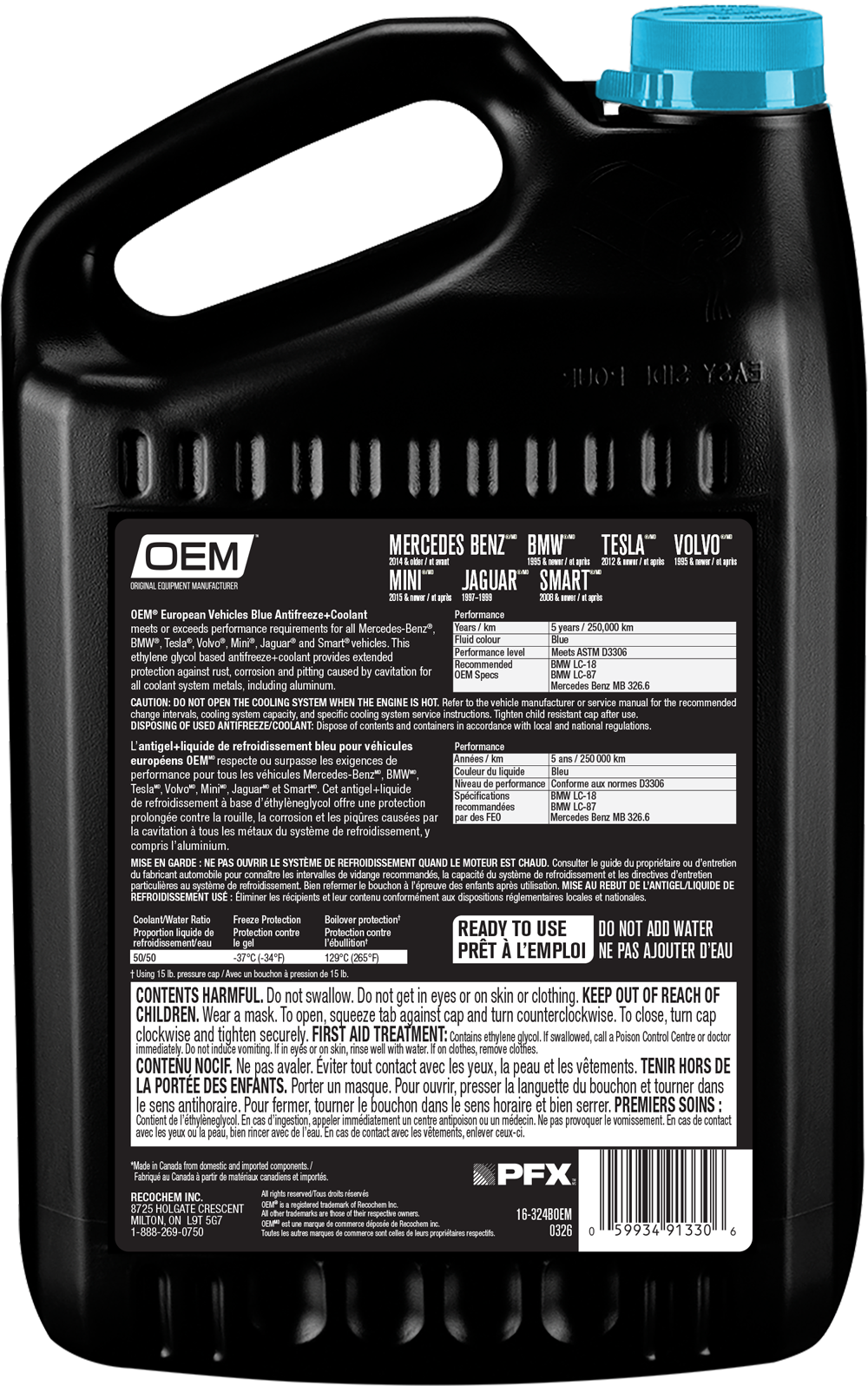 Antifreeze + Coolant Blue  European Vehicles