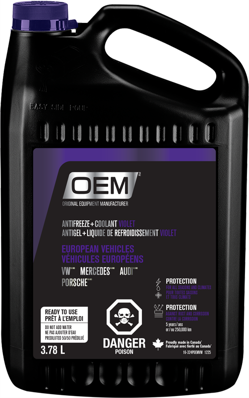 Antigel + liquide de refroidissement violet  pour véhicules de fabrication européenne