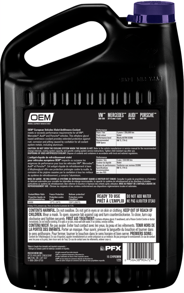 Antifreeze + Coolant Violet  European Vehicles