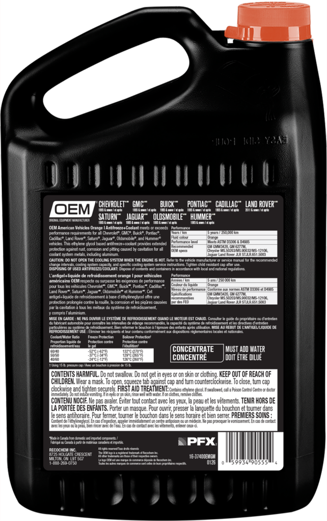 Antifreeze + Coolant ORANGE I  American Vehicles