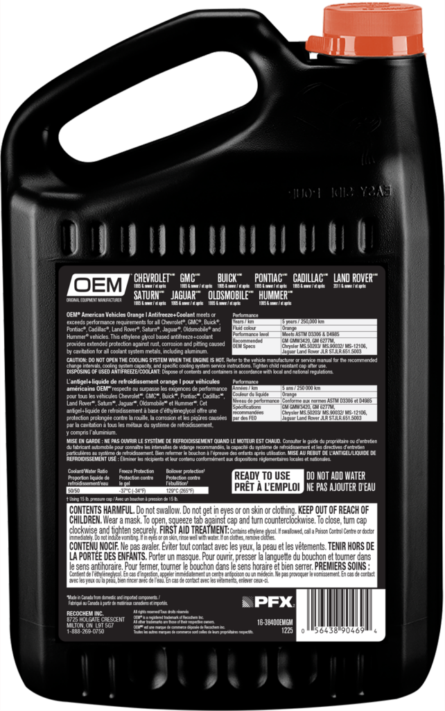 Antifreeze + Coolant ORANGE I  American Vehicles