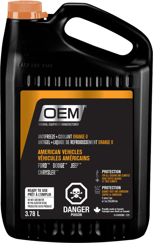 ANTIGEL + LIQUIDE DE REFROIDISSEMENT ORANGE II POUR VÉHICULES DE FABRICATION AMÉRICAINE