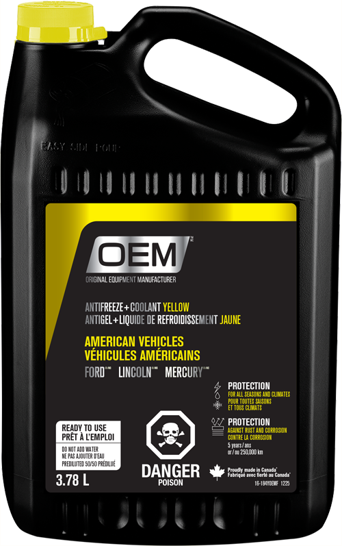 Antigel + liquide de refroidissement Jaune pour véhicules de fabrication américaine