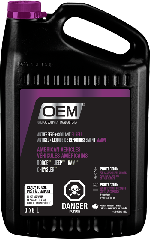 Antigel + liquide de refroidissement mauve pour véhicules de fabrication américaine