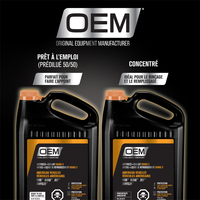 ANTIGEL + LIQUIDE DE REFROIDISSEMENT ORANGE II POUR VÉHICULES DE FABRICATION AMÉRICAINE