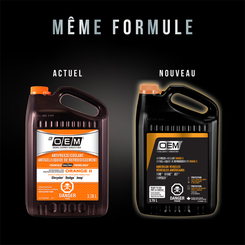ANTIGEL + LIQUIDE DE REFROIDISSEMENT ORANGE II POUR VÉHICULES DE FABRICATION AMÉRICAINE