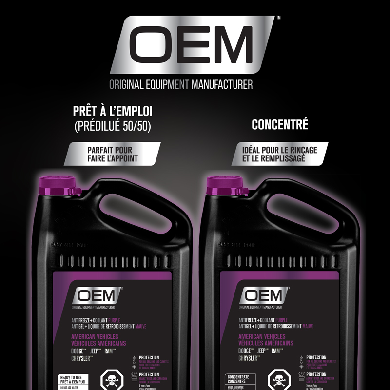 Antigel + liquide de refroidissement mauve pour véhicules de fabrication américaine