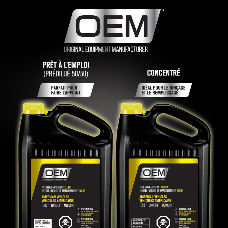 Antigel + liquide de refroidissement Jaune pour véhicules de fabrication américaine