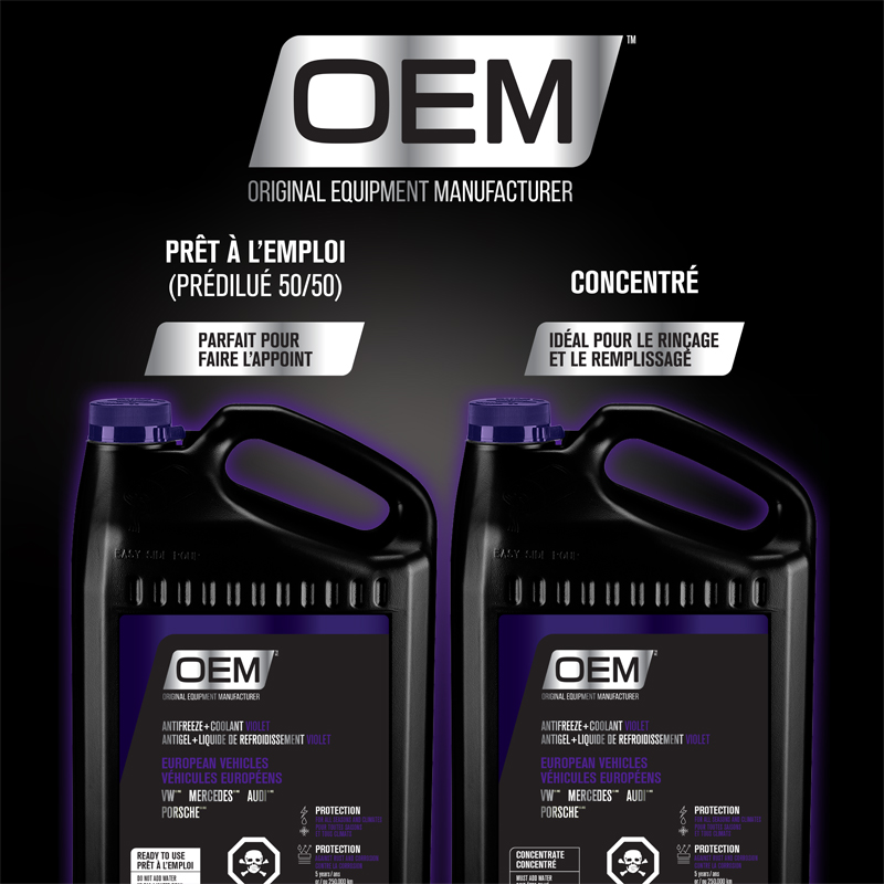Antigel + liquide de refroidissement violet  pour véhicules de fabrication européenne
