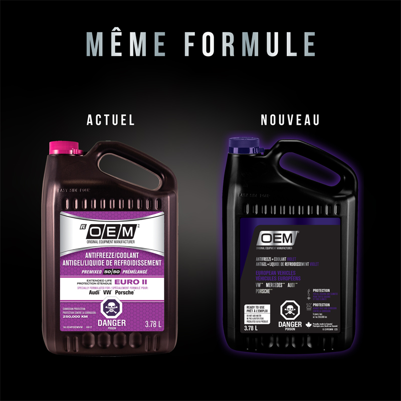 Antigel + liquide de refroidissement violet  pour véhicules de fabrication européenne
